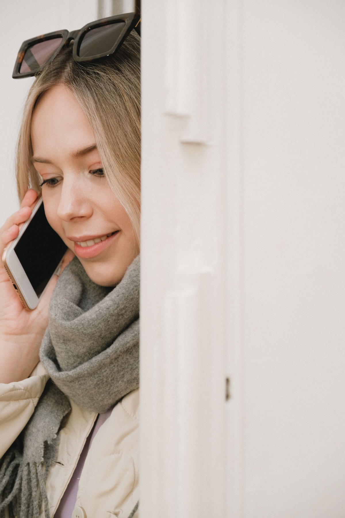A woman talking on her phone